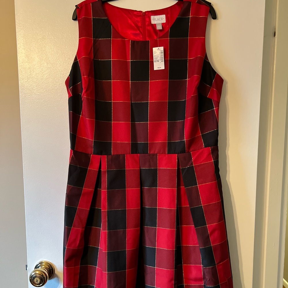 Children Place Adult Plaid Christmas Dress size XL (mommy & me collection)